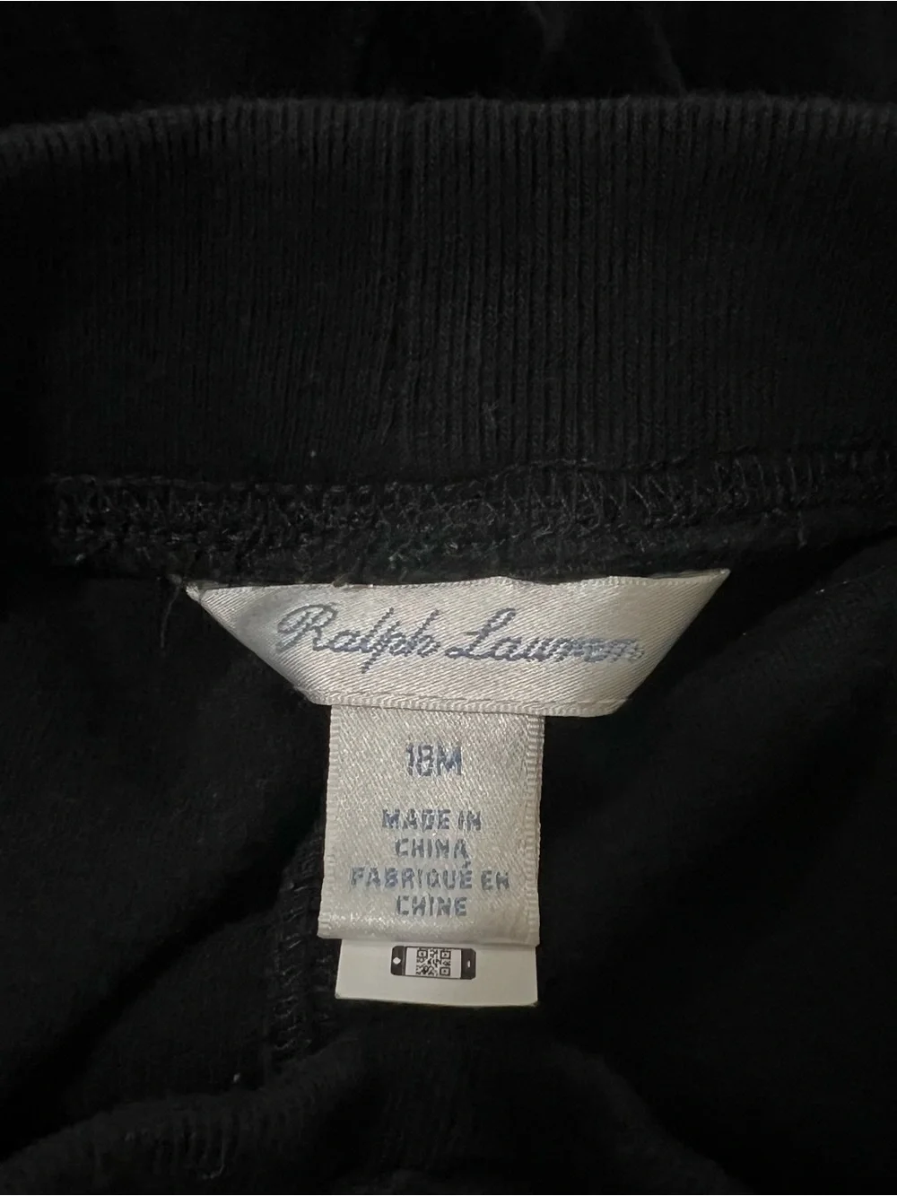 Polo Ralph Lauren Baby Velour Jogger Pants Black 18M Authentic
